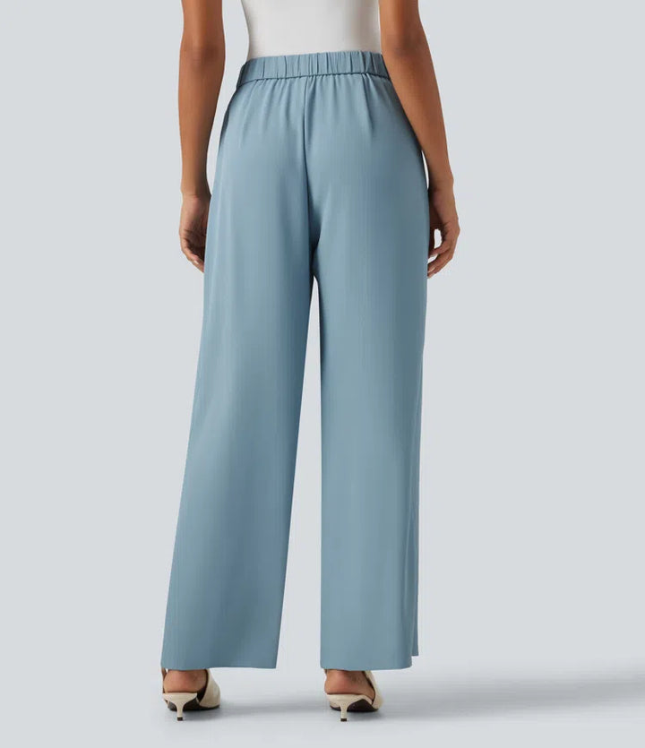 Halara Flex High Waisted Tie Side Wide Leg Work Trousers