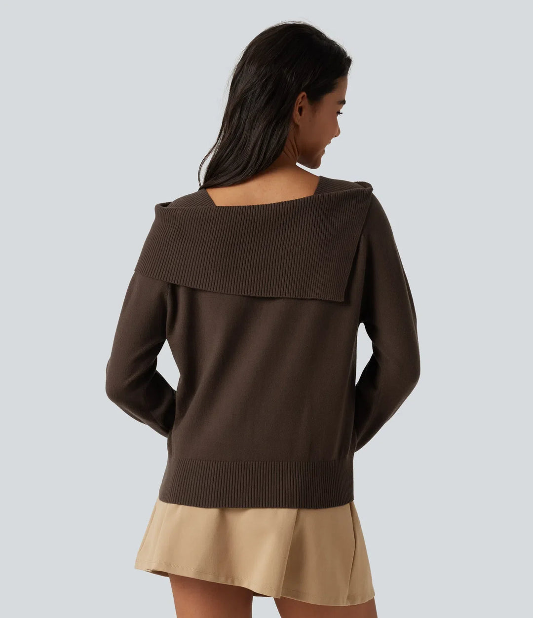 Lapel Long Sleeve Casual Jumper