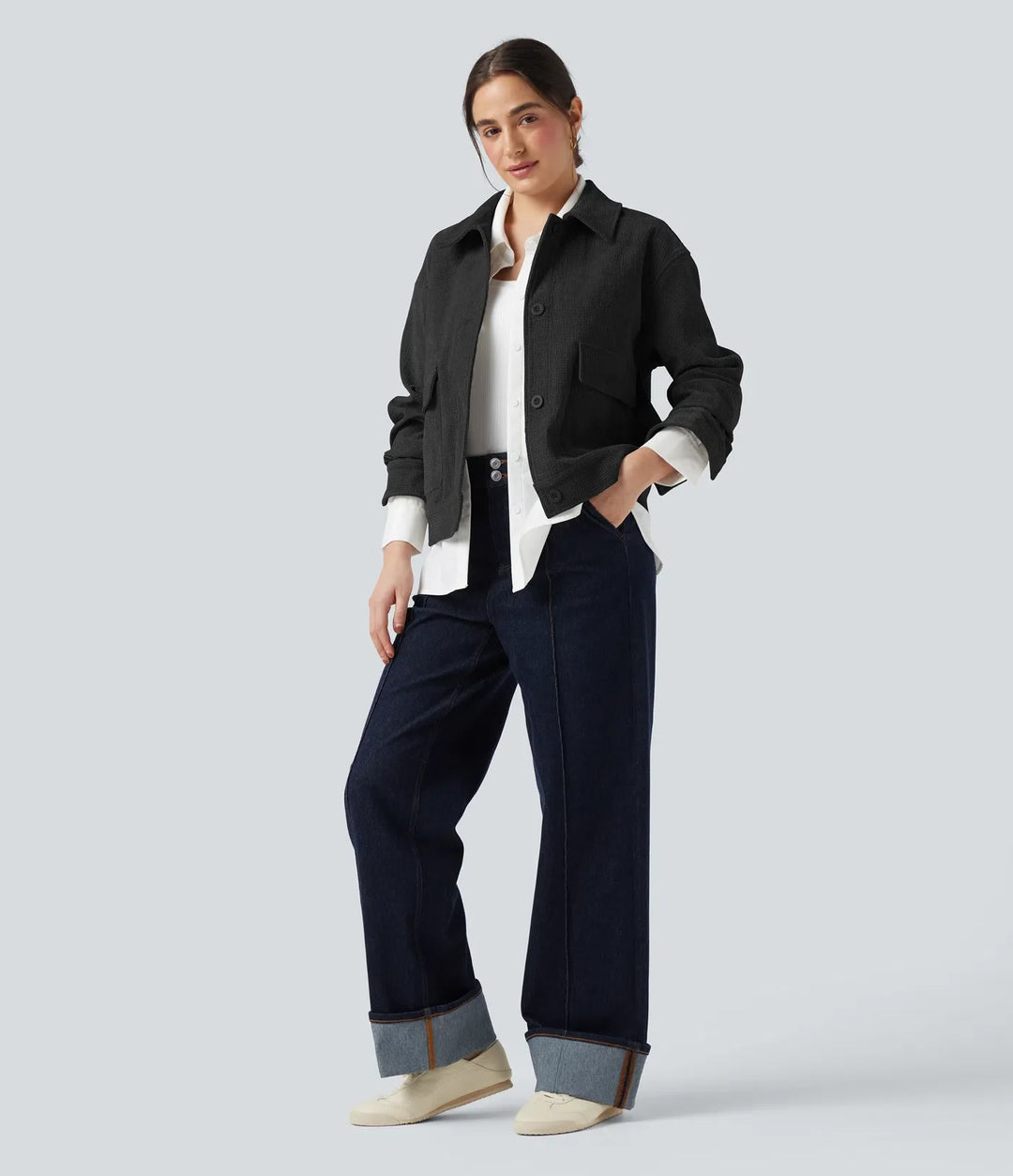 Long Sleeve Casual Jacket with Pockets