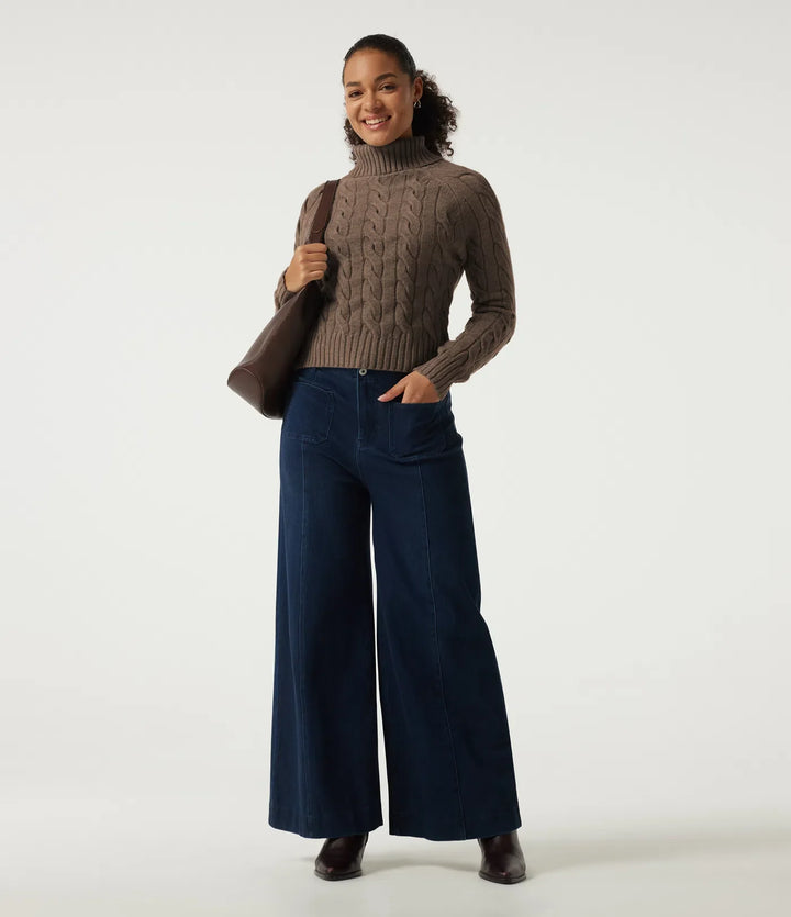 Lapel Raglan Long Sleeve Work Jumper