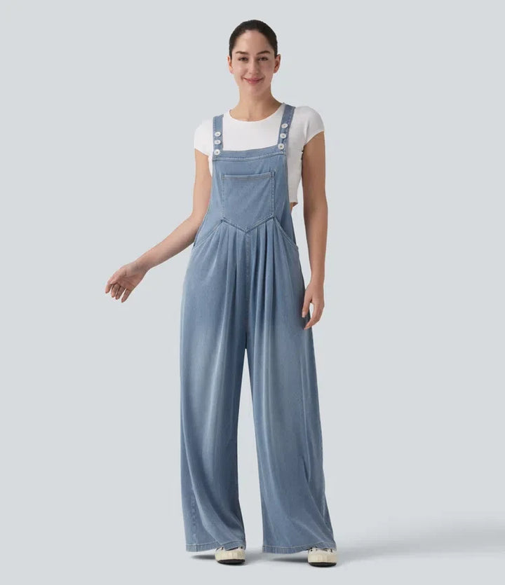 Halara Flex Adjustable Straps Draped Lyocell Casual Baggy Overalls with Pockets