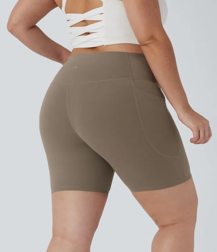 Halara UltraSculpt High Waisted Tummy Control Shaping Training Plus Size Biker Shorts 7&
