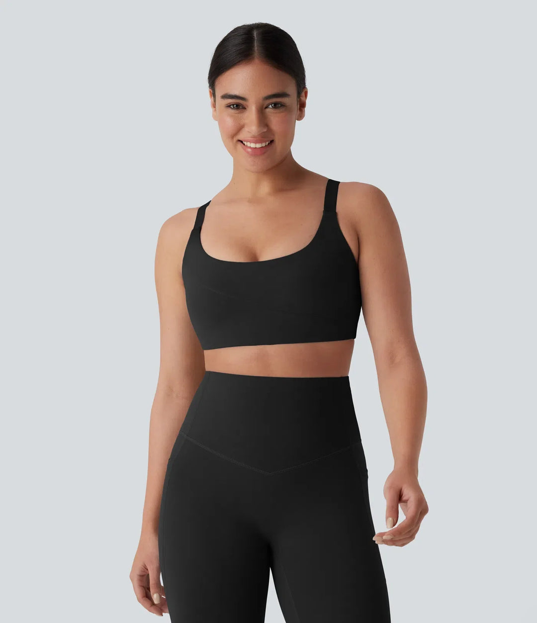 Halara UltraSculpt Medium Support  U Neck Workout Sports Bra A-D Cups