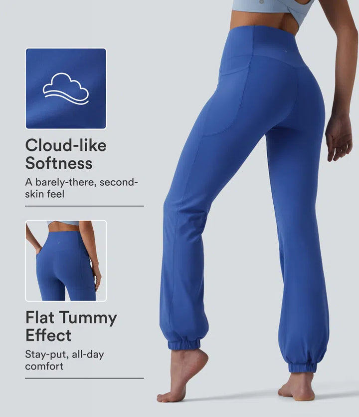 SoftlyZero High Waisted Tummy Control Dance Balloon Joggers with Pockets