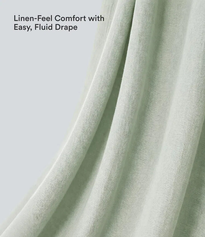 High Waisted Drawstring Linen-Feel Wide Leg Casual Plus Size Trousers with Pockets