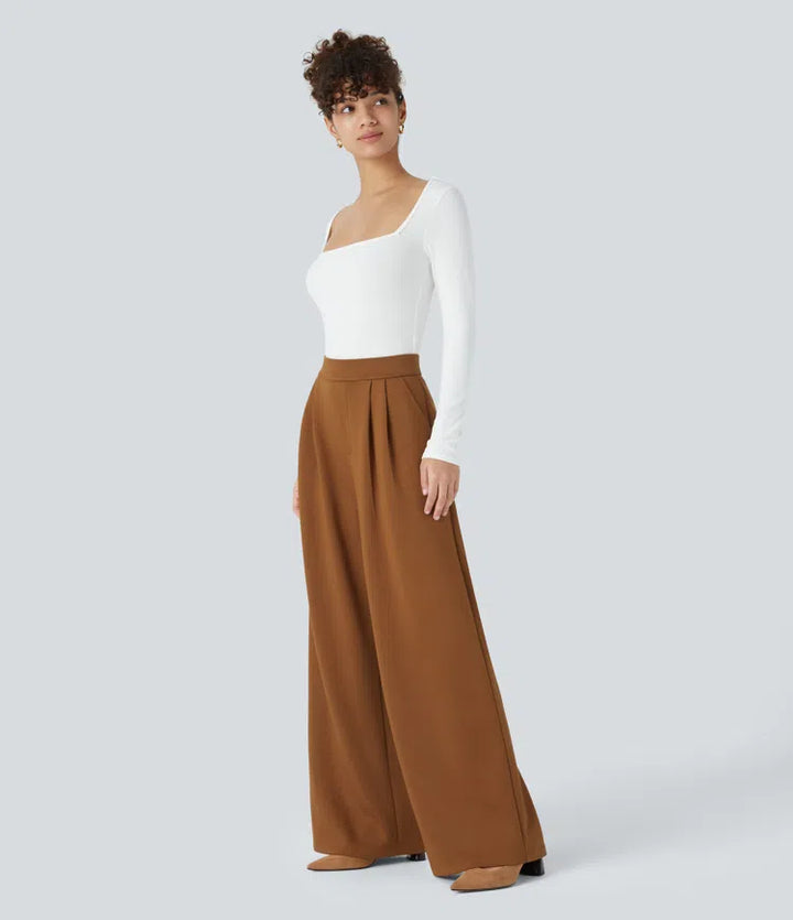 Halara Flex High Waisted Pocket Wide Leg Work Trousers