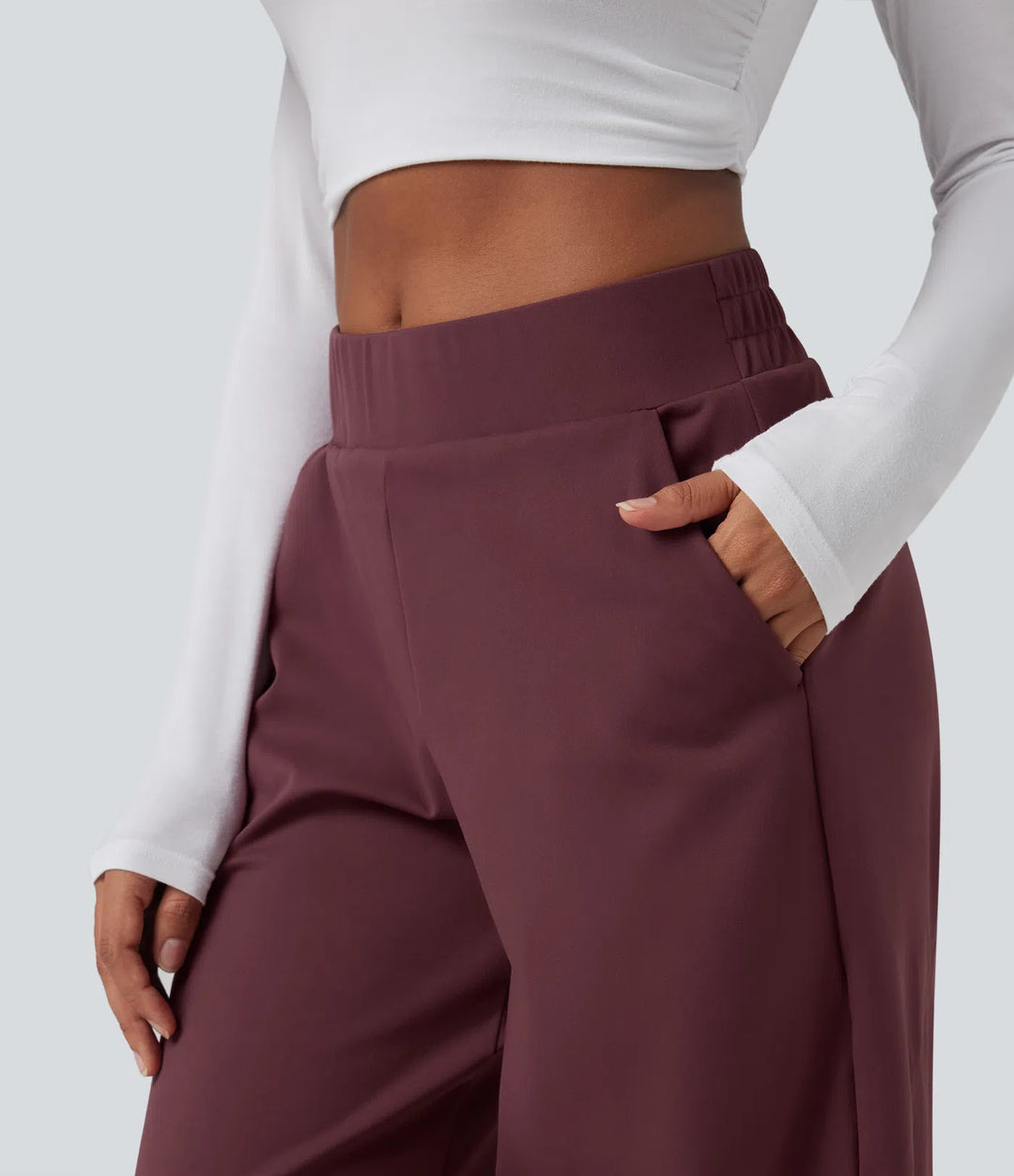 DayStretch Mid Rise Casual Barrel Leg 7/8 Trousers with Pockets
