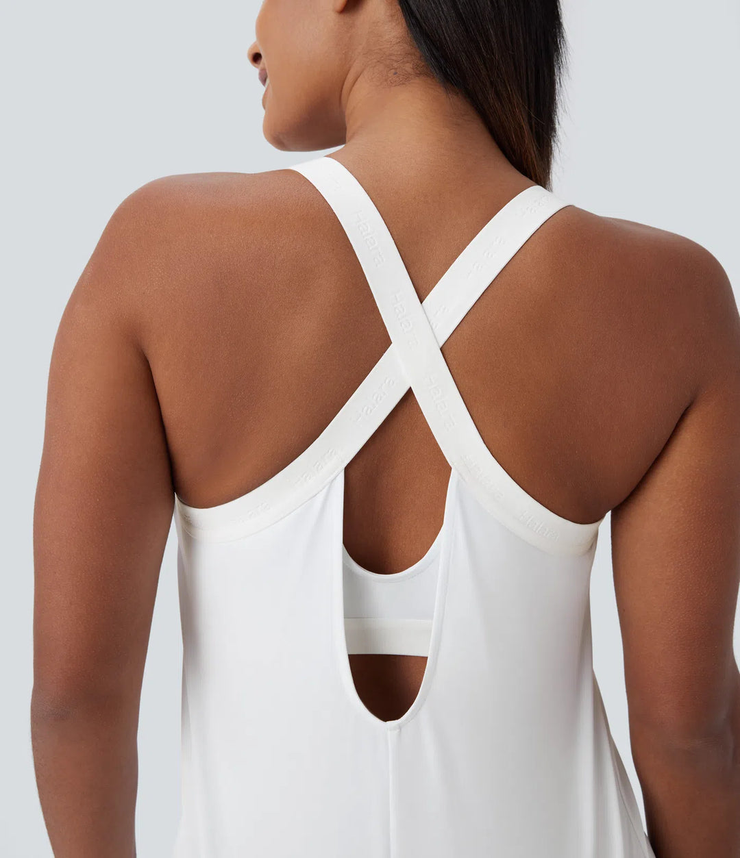 U Neck Curved Hem InstantCool Yoga Tank Top-UPF50+