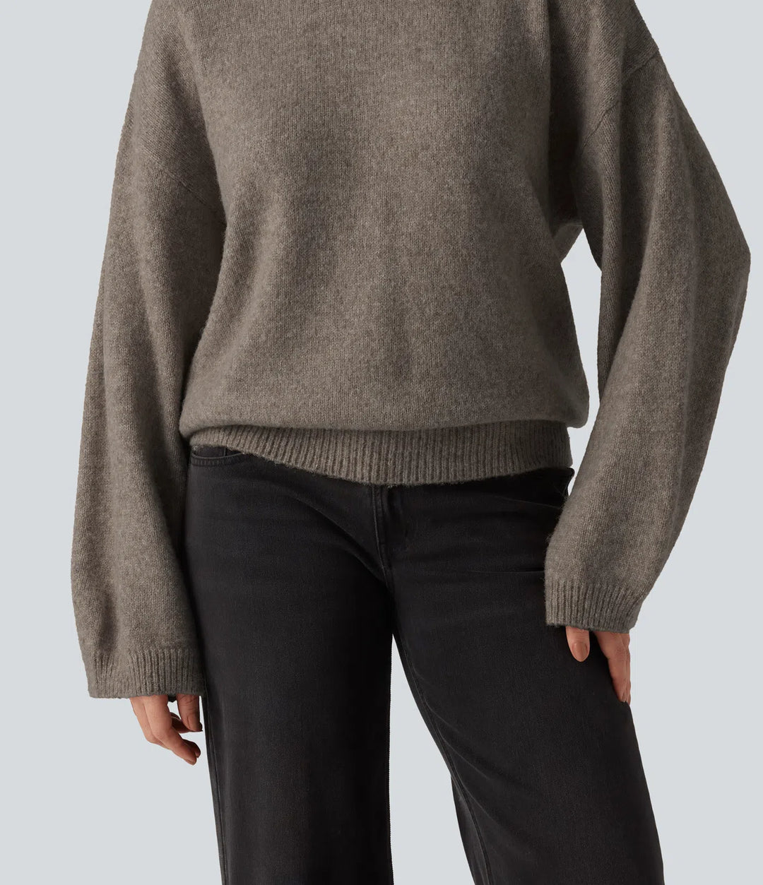 Stand Collar Long Sleeve Work Jumper