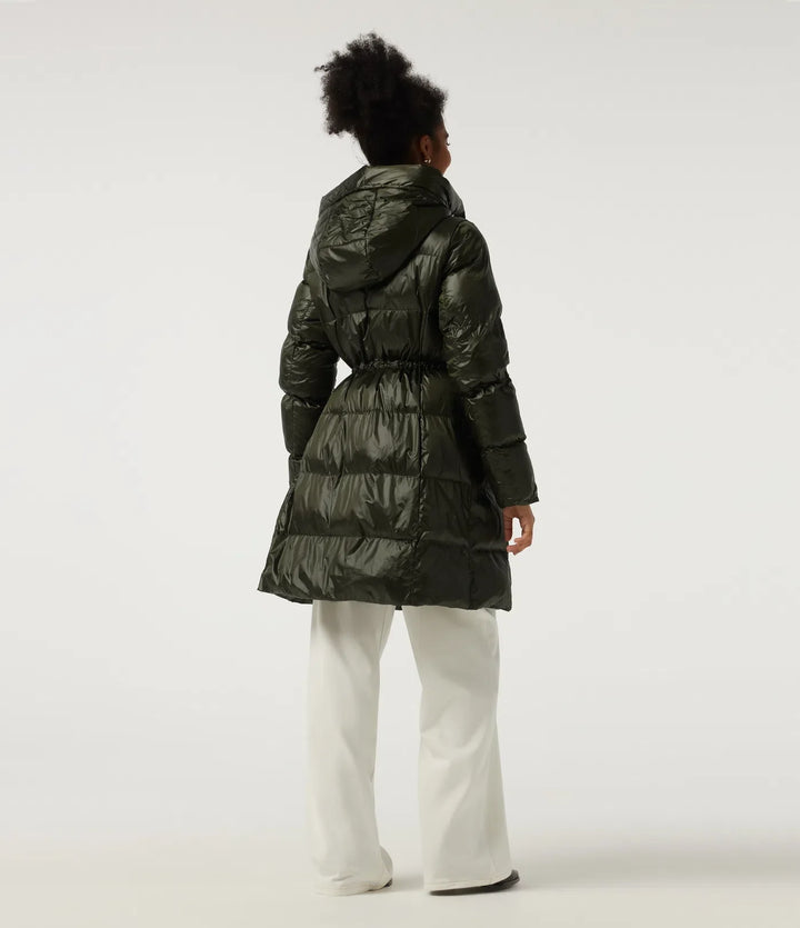 Hooded Long Sleeve Quilted Puffer Work Padded Jacket with Pockets