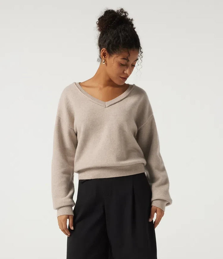 V Neck Long Sleeve Casual Jumper