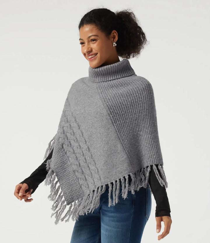 High Neck Fringe Hem Casual Jumper
