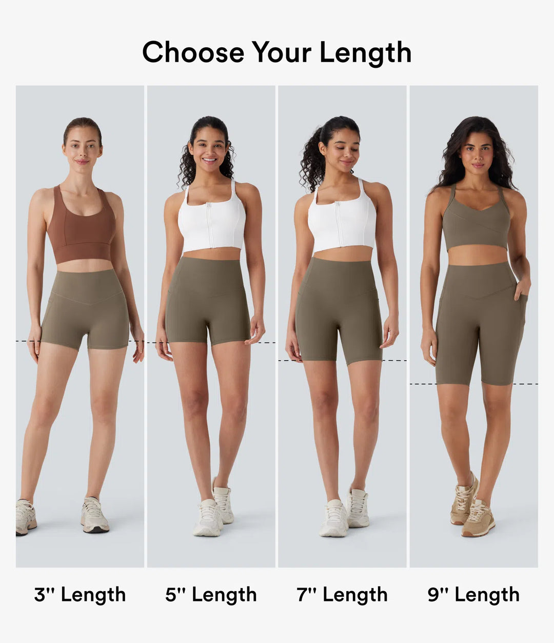 Halara UltraSculpt High Waisted Tummy Control Pocket Shaping Training Biker Shorts 3&