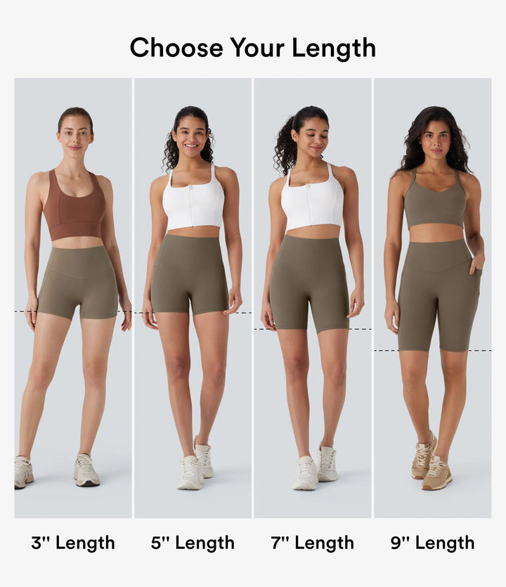 Halara UltraSculpt High Waisted Tummy Control Pocket Shaping Training Biker Shorts 3&