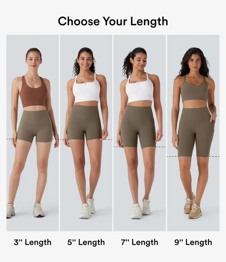 Halara UltraSculpt High Waisted Tummy Control Pocket Shaping Training Biker Shorts 3&