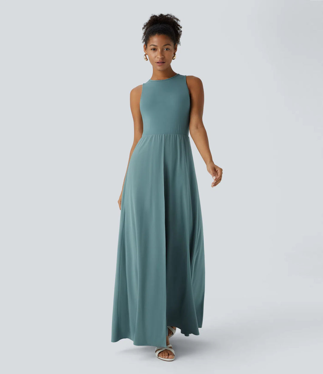 Breezeful Zipper Sleeveless Pocket Contrast Quick Dry Jumpsuit