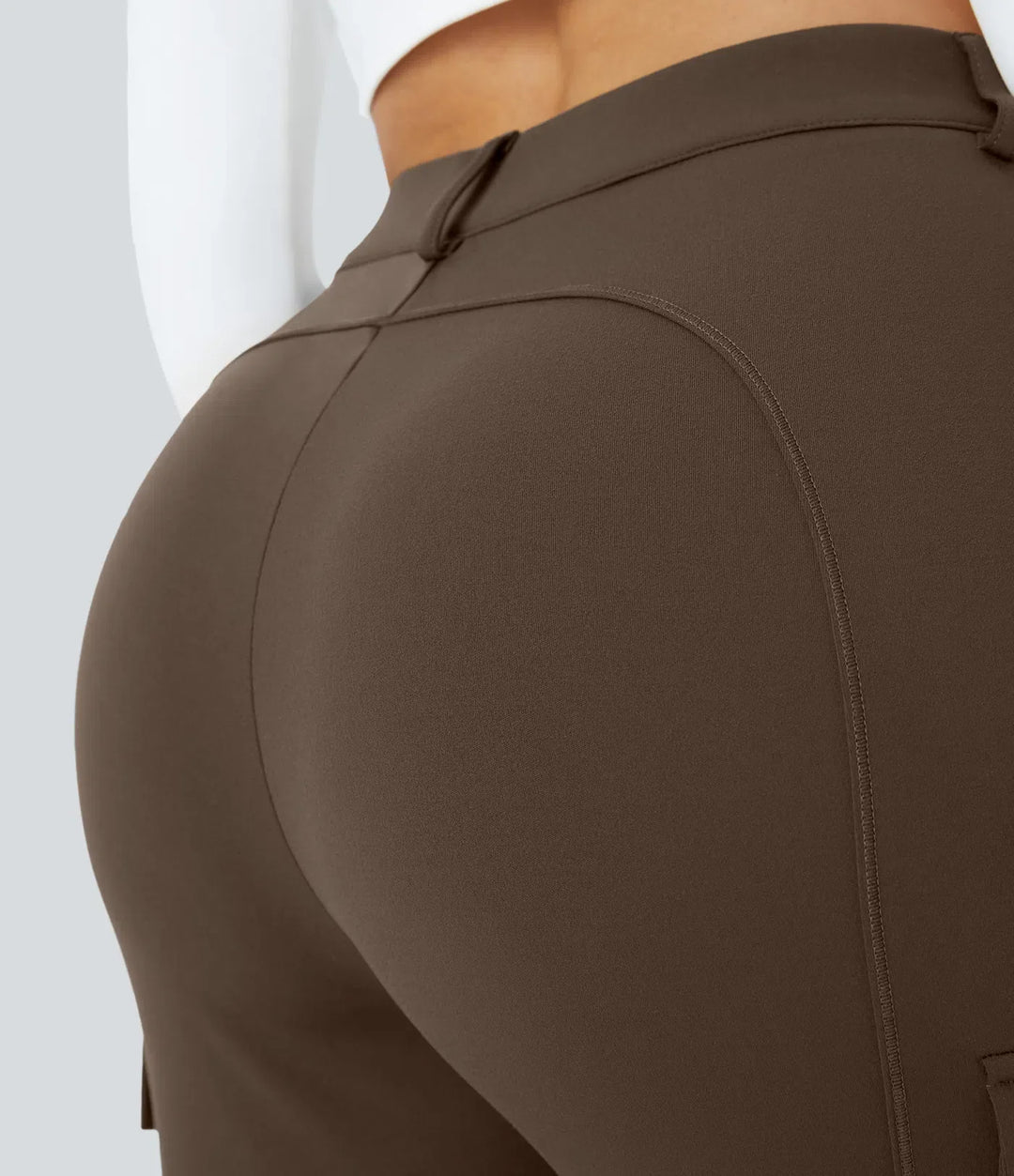 DayStretch High Waisted Zipper Pockets Solid Skinny Cargo Trousers