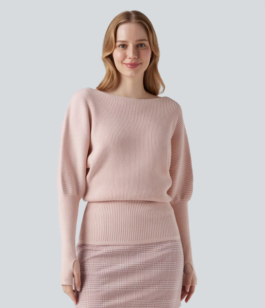One Shoulder Long Sleeve Thumb Hole Casual Jumper
