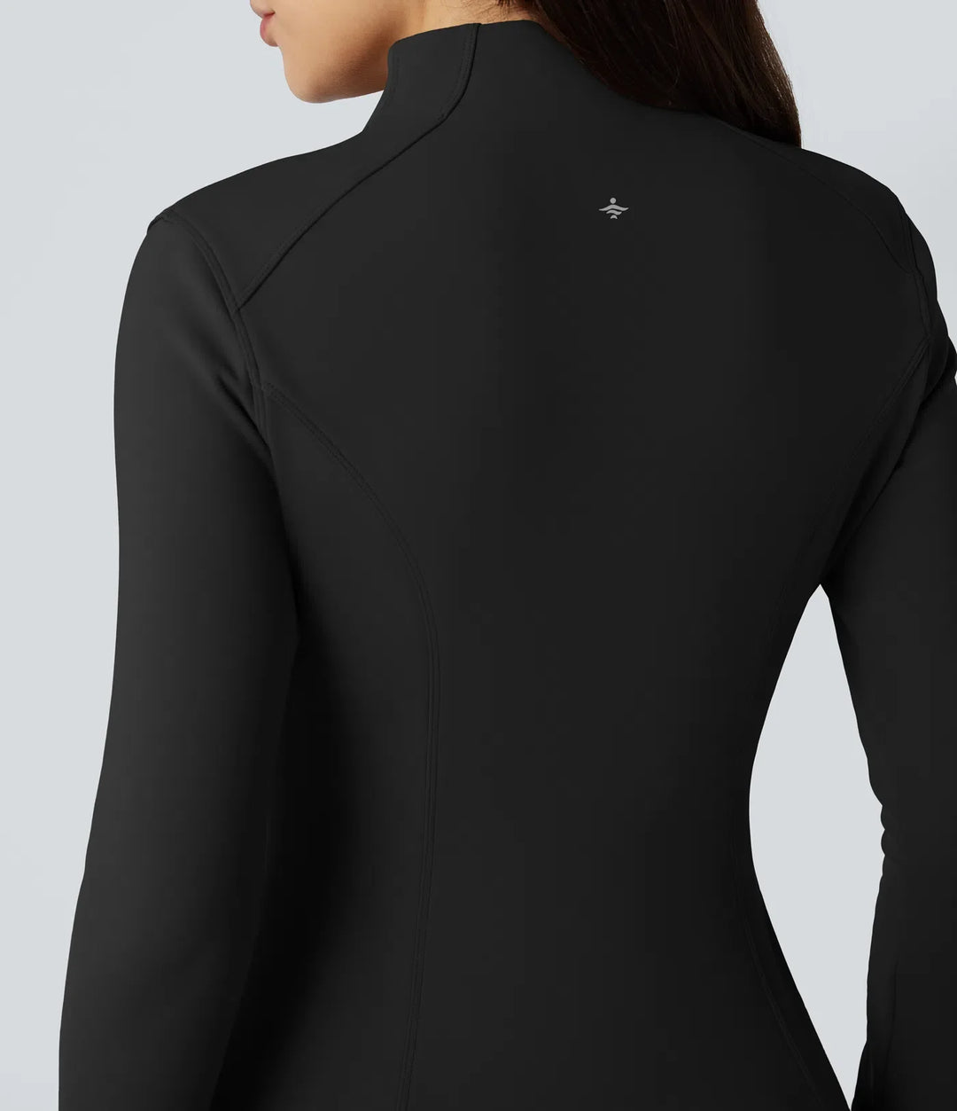 Long Sleeve Thumb Hole Fleece Workout Jacket with Pockets