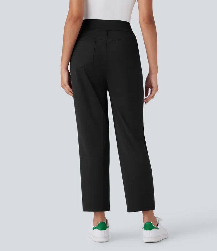 Mid High Waisted Pockets Quick Dry Golf Trousers-Golf Tee-UPF40+