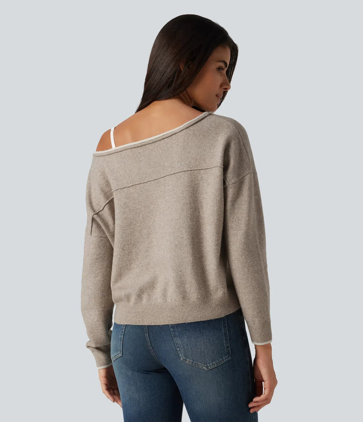 One Shoulder Long Sleeve Casual Jumper