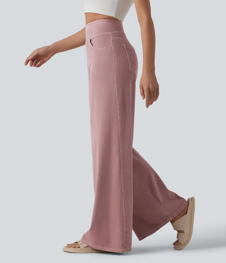 Halara Flex High Waisted Wide Leg colourful Casual Jeans with Pockets