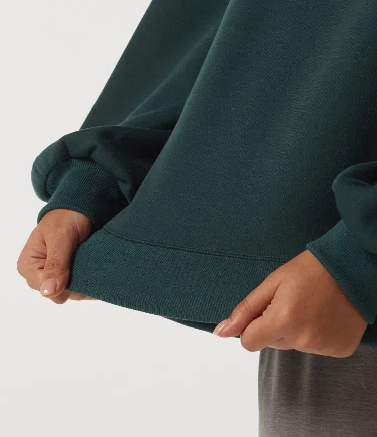Round Neck Long Sleeve Fleece Casual Sweatshirt