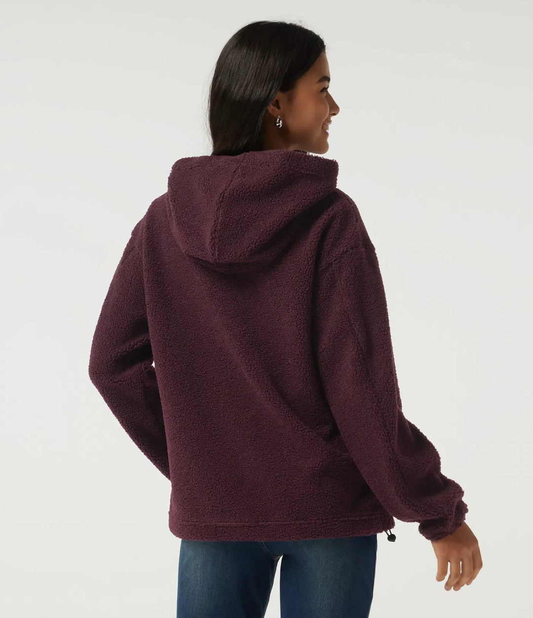 Hooded Long Sleeve Fleece Casual Sweatshirt with Pockets