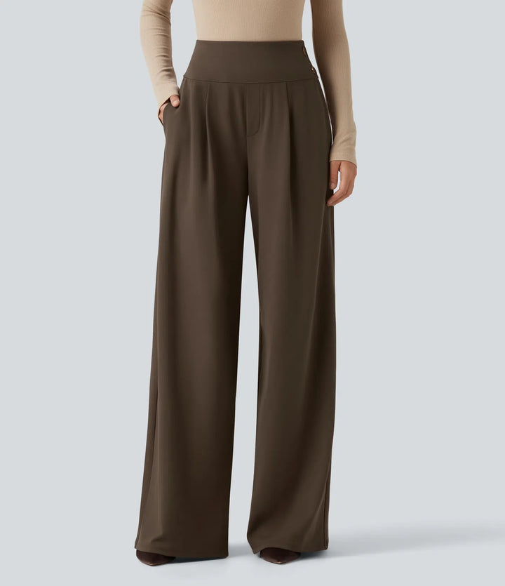Halara Flex High Waisted Wide Leg Work Trousers with Pockets