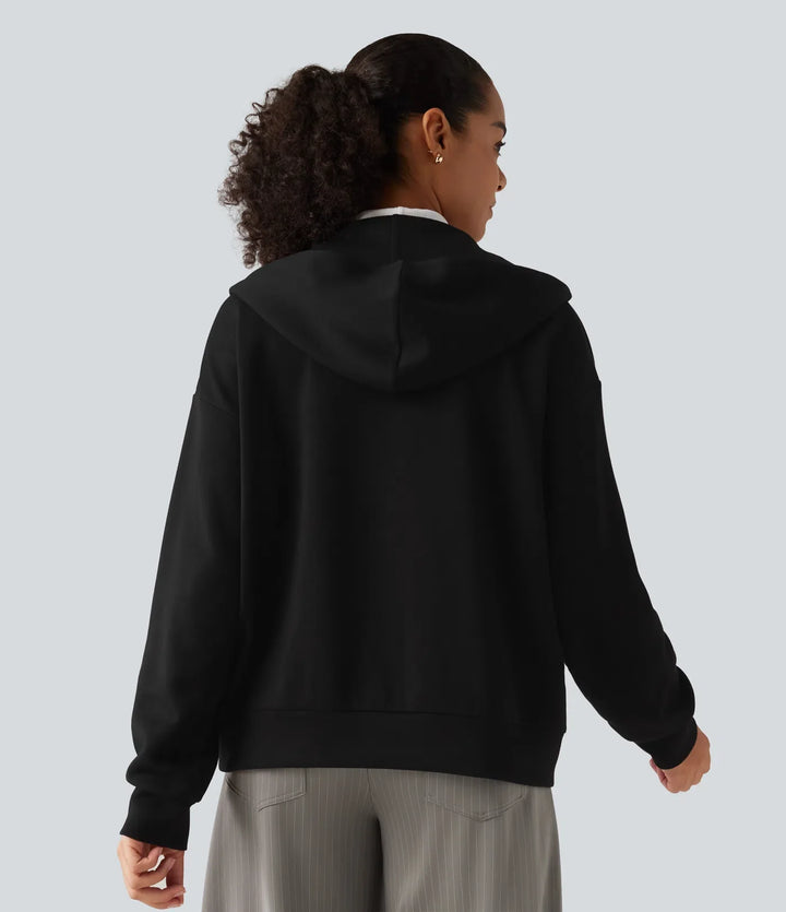 Hooded Dropped Shoulder Long Sleeve Work Sweatshirt