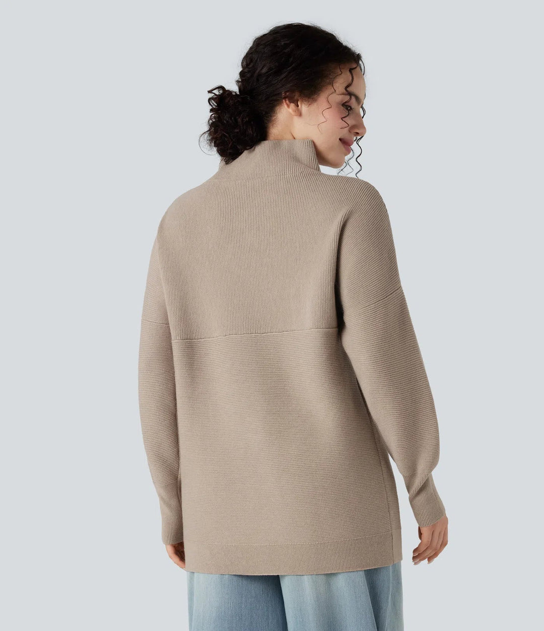 Mock-neck Long Sleeve Casual Jumper