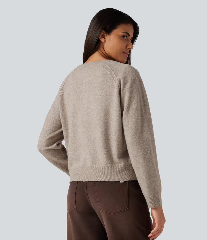 Henley Neck Long Sleeve Casual Jumper