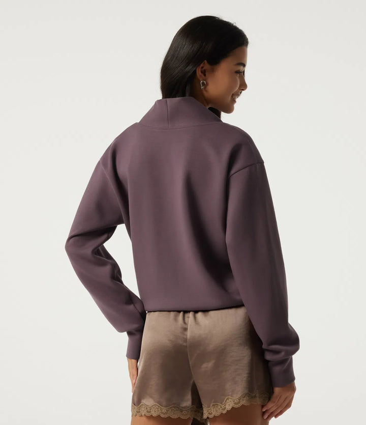 Wrap Shawl Collar Long Sleeve Casual Sweatshirt