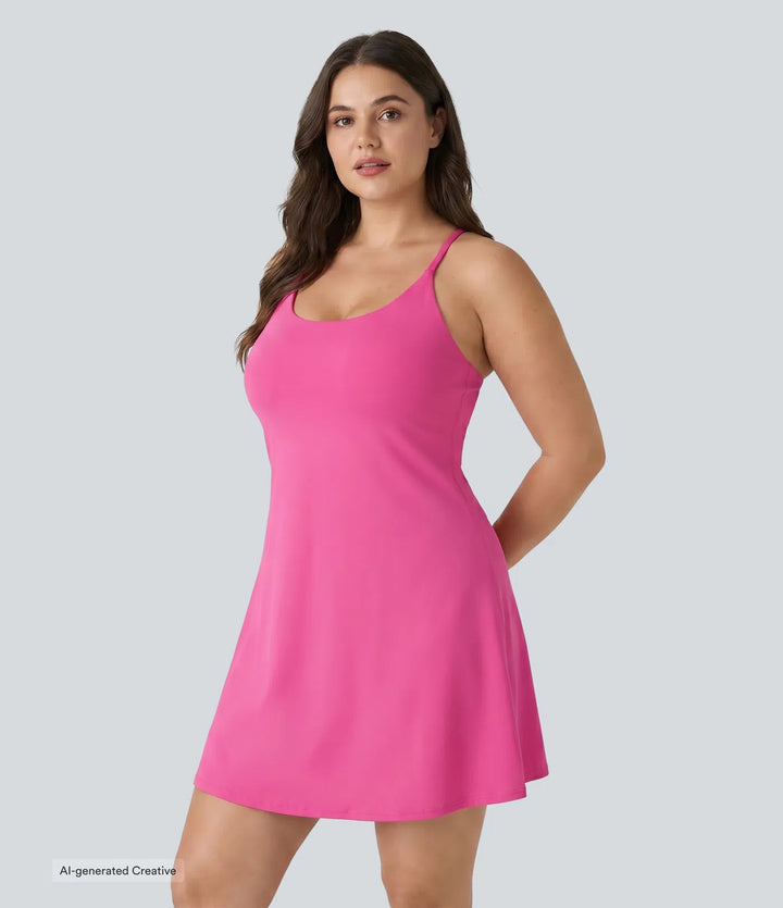 Softlyzero Plush Backless Active Plus Size Dress-Longer Length-Easy Peezy Edition