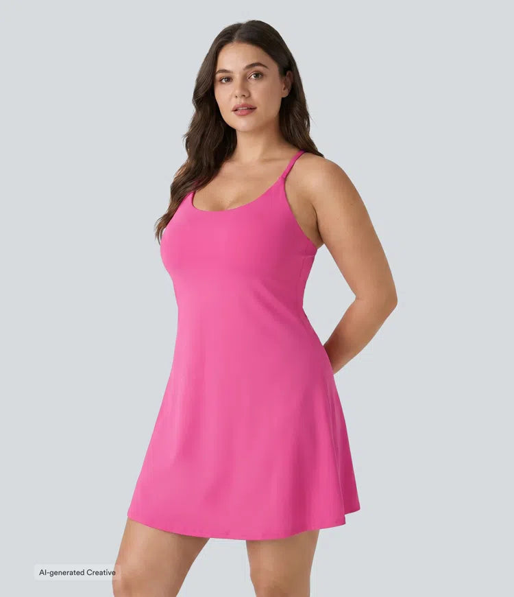Softlyzero Plush Backless Active Plus Size Dress-Longer Length-Easy Peezy Edition