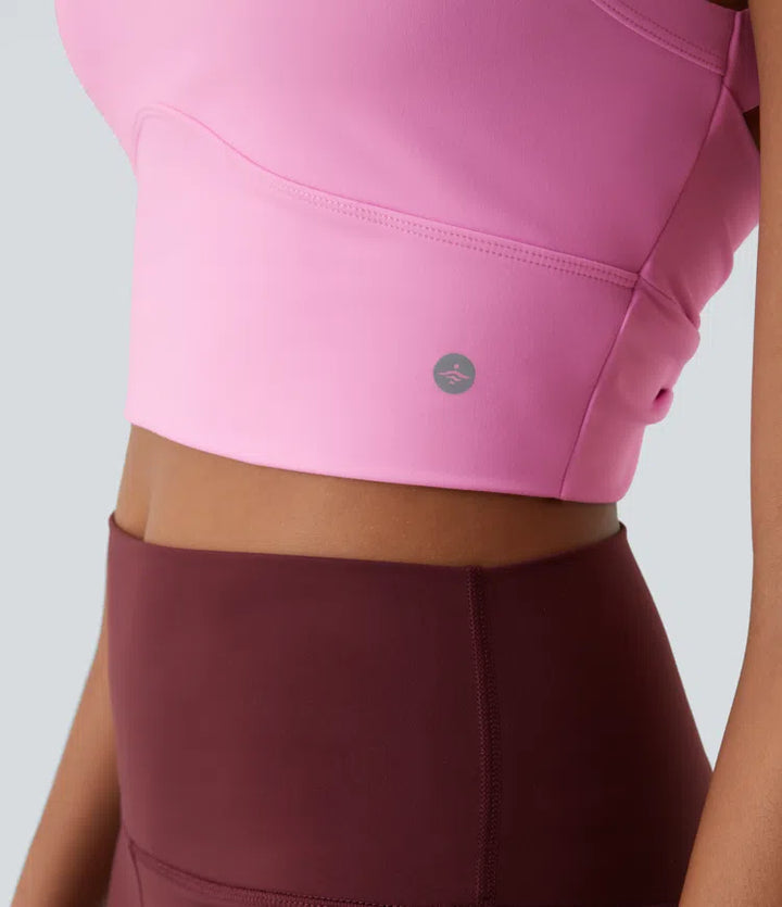 SoftlyZero Plush Cut Out Cropped Yoga Tank Vest Top