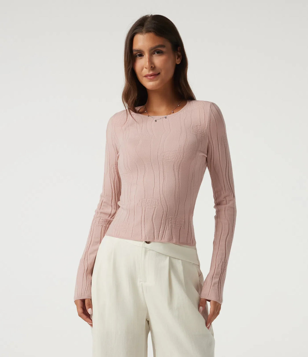 Round Neck Long Sleeve Work Jumper