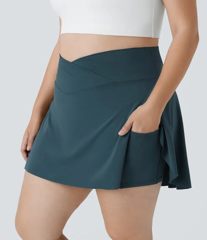 Everyday SoftlyZero Airy Crossover Pocket 2-in-1 InstantCool Tennis Plus Size Skirt-Lucid