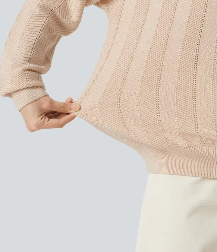 V Neck Long Sleeve Casual Wool-Blend Jumper