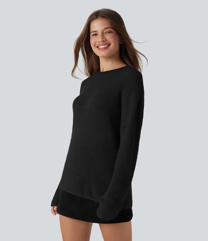 Dropped Shoulder Long Sleeve Casual Jumper