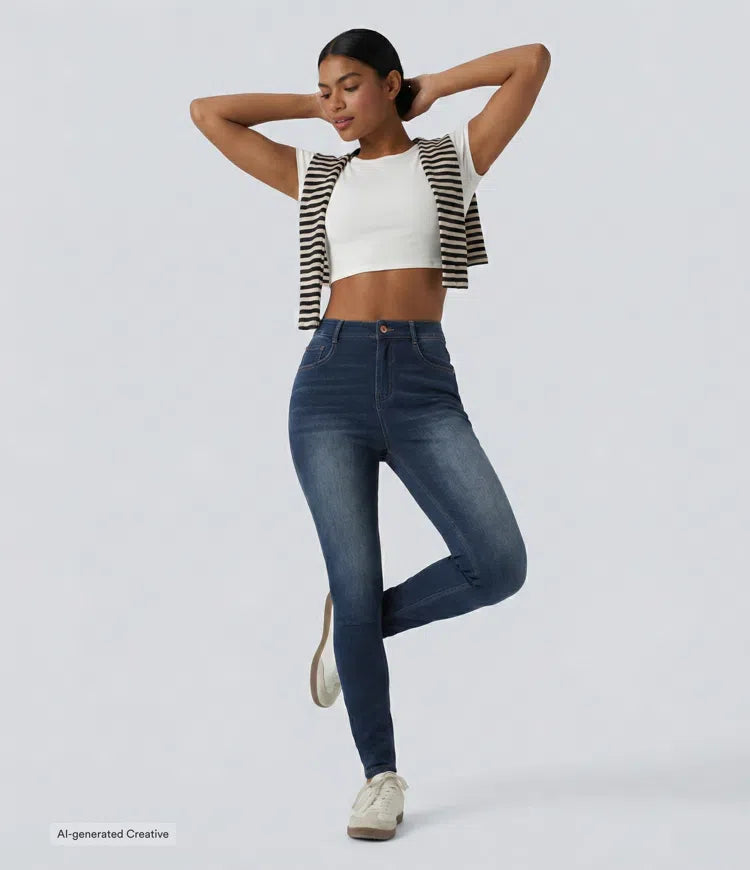 Halara Flex High Waisted Casual Skinny Jeans with Pockets