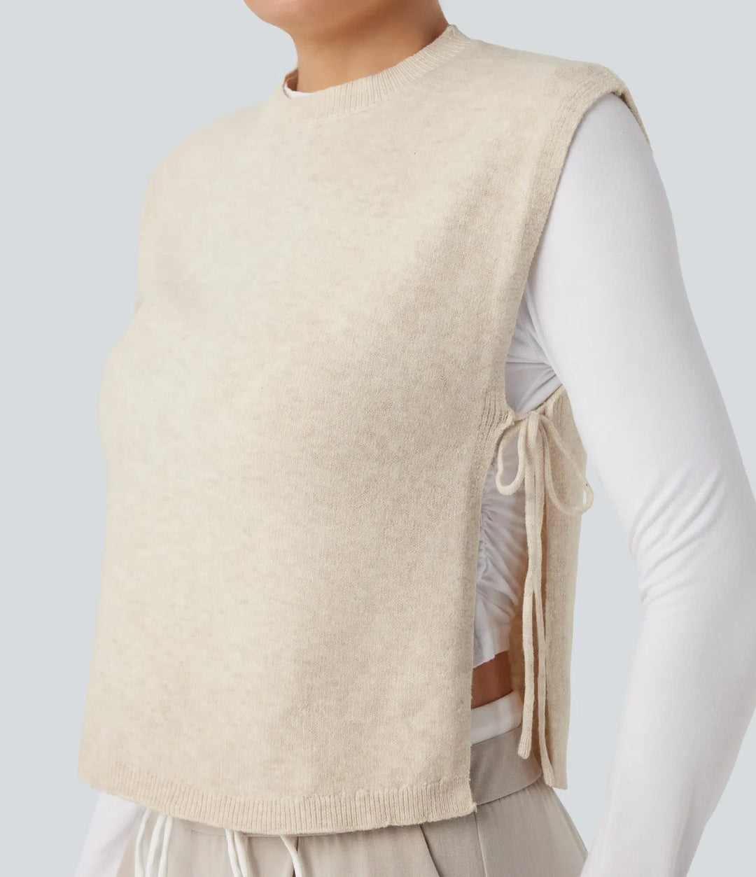 Round Neck Tie Work Jumper Vest