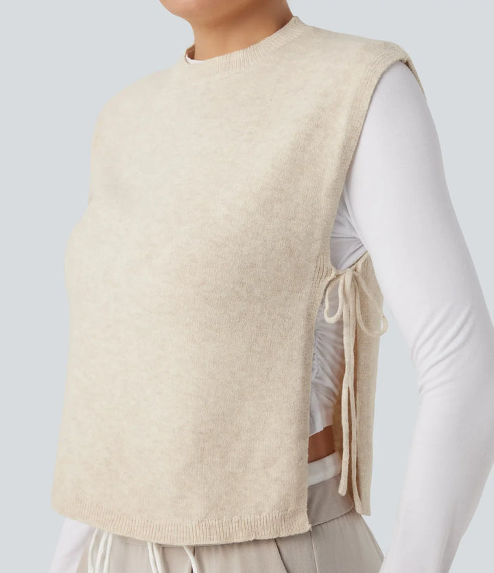 Round Neck Tie Work Jumper Vest