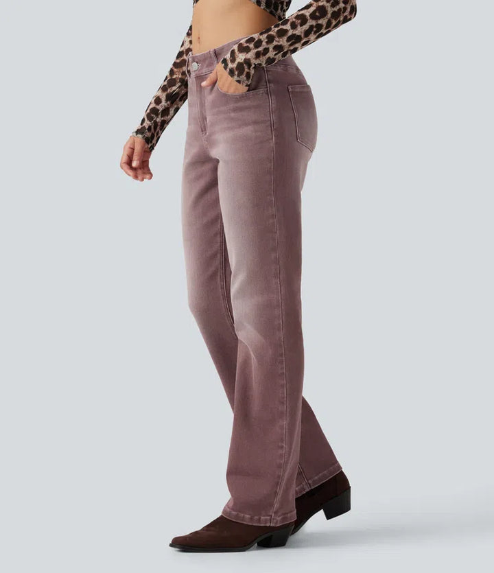 Low Rise Bootcut colourful Casual Jeans with Pockets