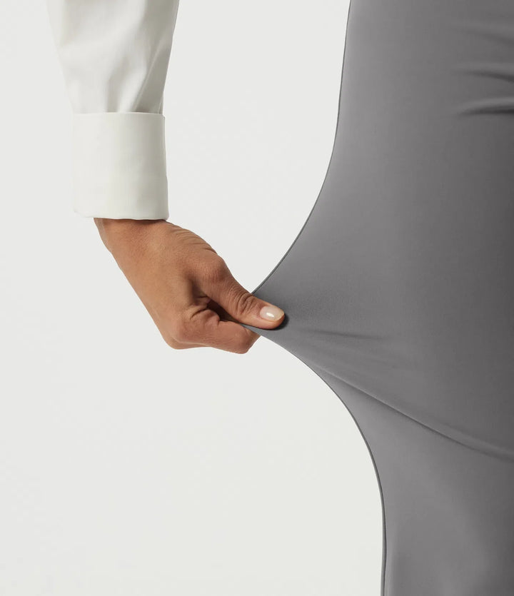 High Waisted Flare Fleece Work Trousers with Pockets