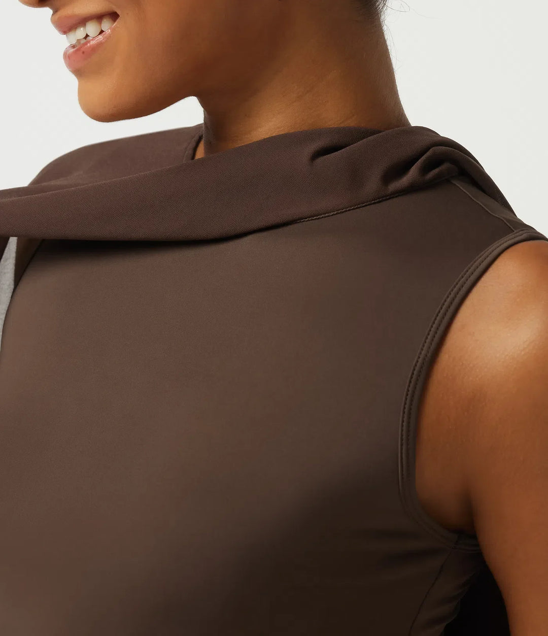 Round Neck Flounce Half Sleeve 2-in-1 Ruched Asymmetrical Hem Work Blouse