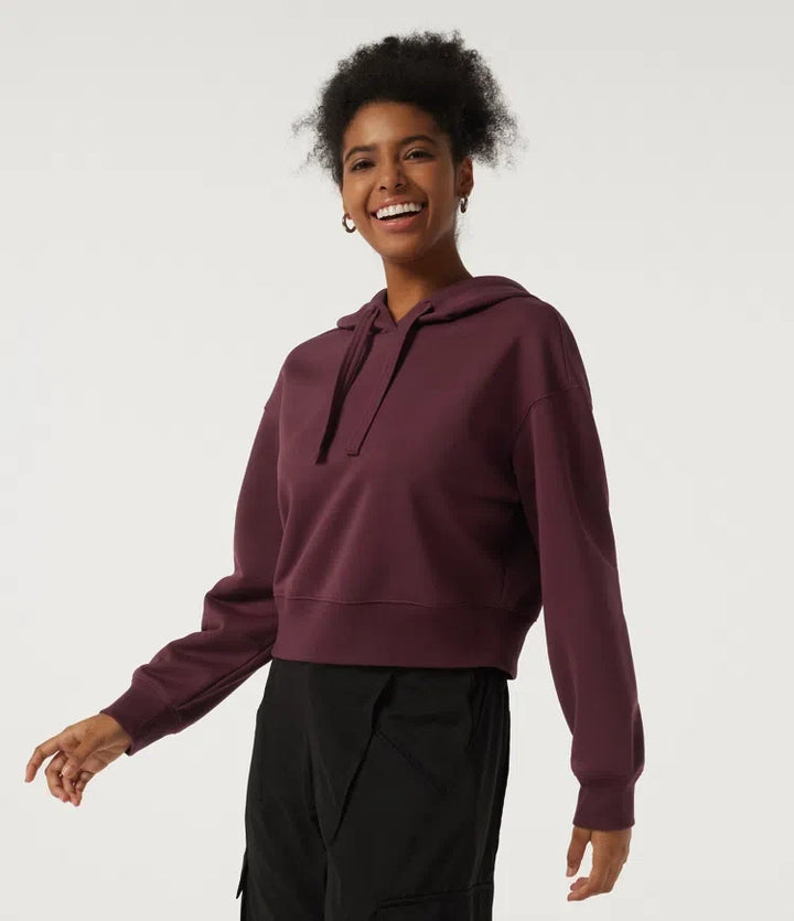 Hooded Long Sleeve Fleece Yoga Sweatshirt