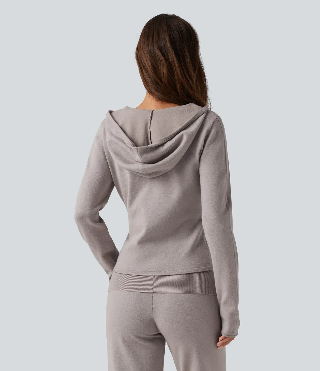 Hooded Long Sleeve Rolled Hem Lounge Jumper