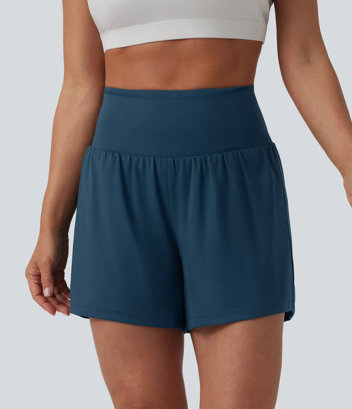 Softlyzero Airy High Waisted Tummy Control 2-in-1 InstantCool Yoga Shorts 5&