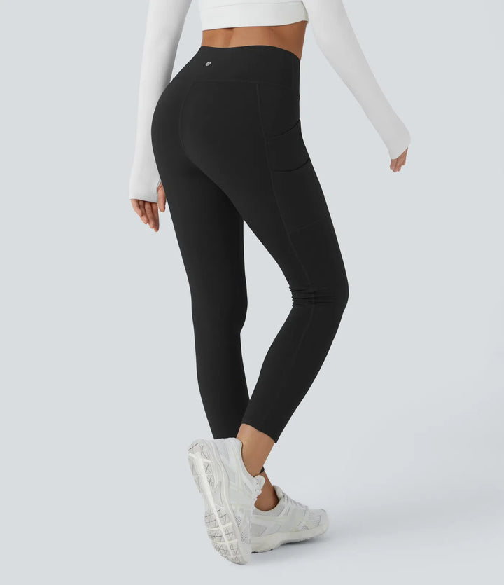 SoftlyZero Plush Thermal High Waisted Double Pockets 7/8 Yoga Leggings
